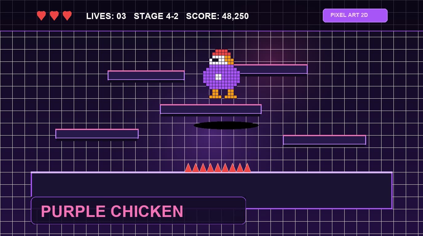 Purple Chicken – Hardcore Pixel Art Platformer - Bağımsız Oyun Vaka Analizi | Nuh Mehmet Demirkol