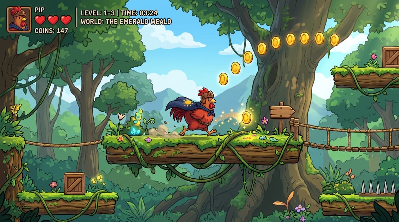 Rooster Tale – 2D Platformer - Oyun & Cross-Platform Yazılım ve Tasarım Portföyü | Nuh Mehmet Demirkol